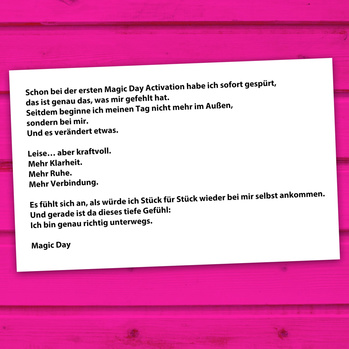MAGIC DAY Erfahrung – Kundinnen-Feedback zur Morgenroutine wahre Identität Activation
